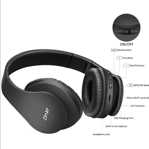 ZIHNIC Bluetooth Headphones Over-Ear - Picture 4 of 4